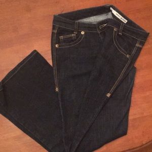 A37 great condition DKNY dark blue boot cut jeans